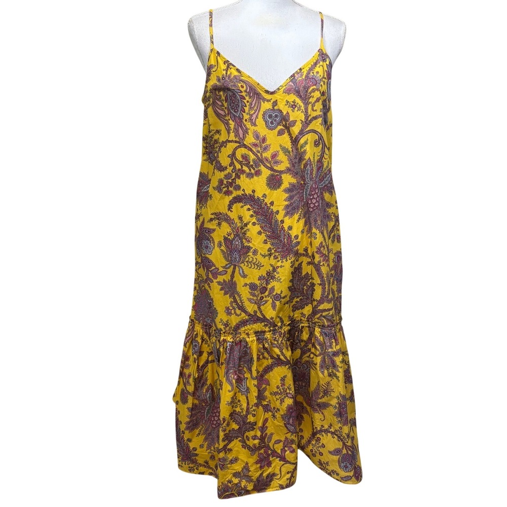 J. Crew Tiered Cotton Poplin dress, Ratti golden paisley, bohemian, statement